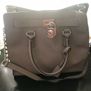 Michael Kors Large Leather Gray Tote